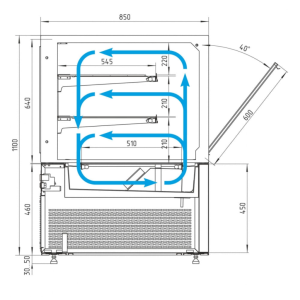 Витрина кондитерская Carboma KC84-110 VV 0,9-1 (9005) - Изображение 7