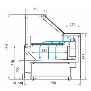Витрина морозильная Carboma GC111 SL 0,94‑1 (1008 Темный дуб) (без боковин) - Изображение 6