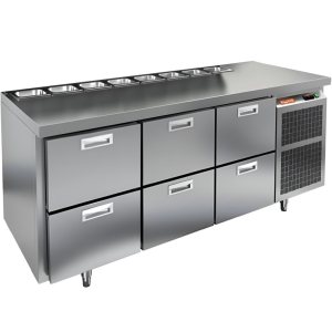 Стол холодильный для салатов HiCold SL2-222GN (1/6) О без крышки