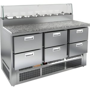 Стол холодильный для пиццы HiCold PZE2-222/GN (1/6H) камень