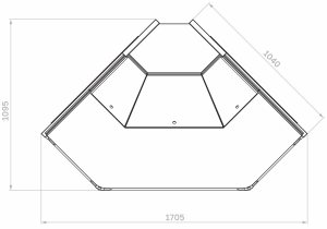Витрина холодильная Carboma GC110 VM 5-2 внешний угол открытая без боковин (версия 2.0) (9006-0430) - Изображение 2