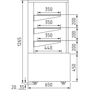 Витрина кондитерская Carboma KC70 N 1,3-1 Light Паттерн (0108 Темный дуб) нейтральная - Изображение 2