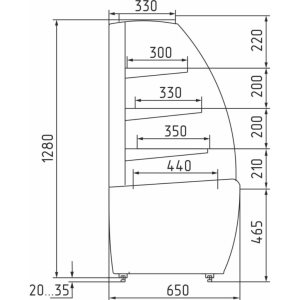 Витрина кондитерская Carboma K70 N 0,9-1 Light Паттерн (0106 Седой дуб) нейтральная - Изображение 2