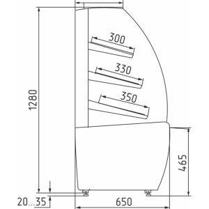 Витрина кондитерская Carboma K70 N 0,9-2 Light Bread Паттерн (0106 Седой дуб) хлебная, без стекла - Изображение 2